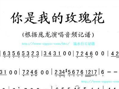 你是我的玫瑰花简谱教唱视频，你是我的玫瑰花简谱歌谱图片