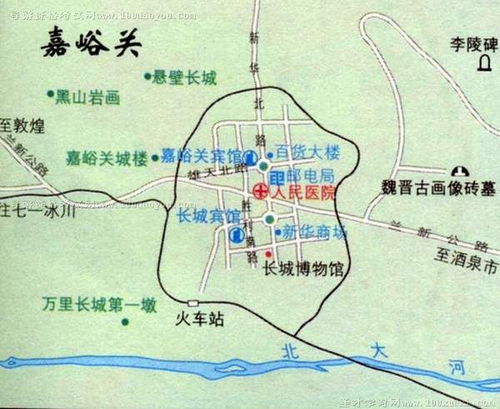 嘉峪关地图所住位置，玉门关阳关嘉峪关地图