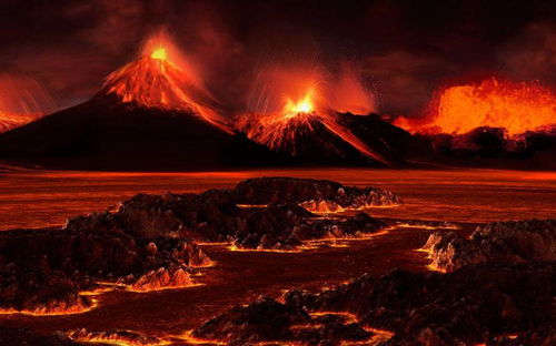 火山爆发图片简笔画，中国火山爆发图片