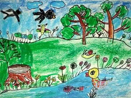 幼儿春天画画图片大全可打印版，幼儿春天绘画作品图片大全