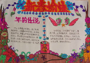 春节海报图片模板高清-小学一二三年级画春节手抄报小学一年级手抄报