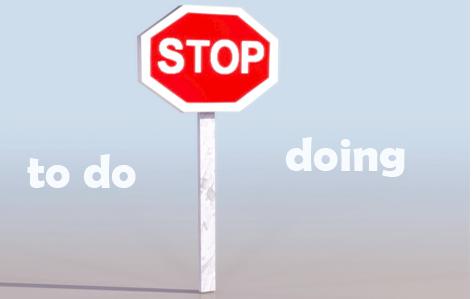 stop的现在分词，stop动词的现在分词