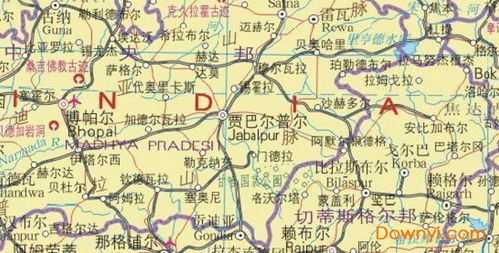 印度地图中文版全图放大，印度地图超清版大图