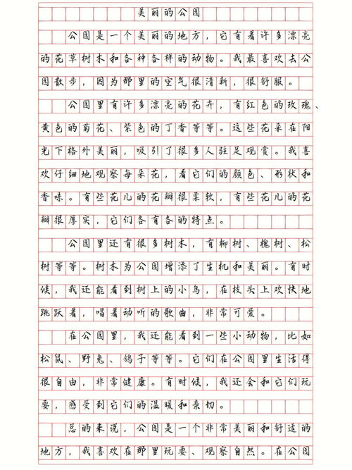 美丽的公园作文500字，美丽的公园作文450字