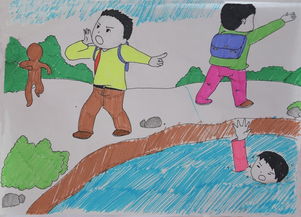 防溺水画画作品，防溺水画100张