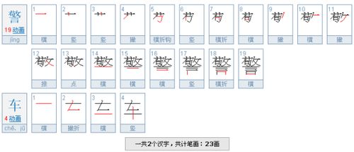 转笔画顺序，车笔画图片
