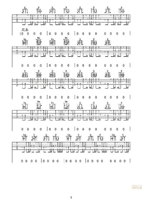 平凡之路吉他谱和弦，平凡之路吉他谱g调