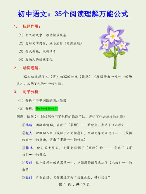 初中阅读理解训练书籍推荐，初中阅读理解的答题模板