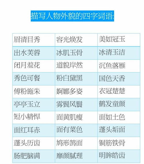 50个描写神态的词语