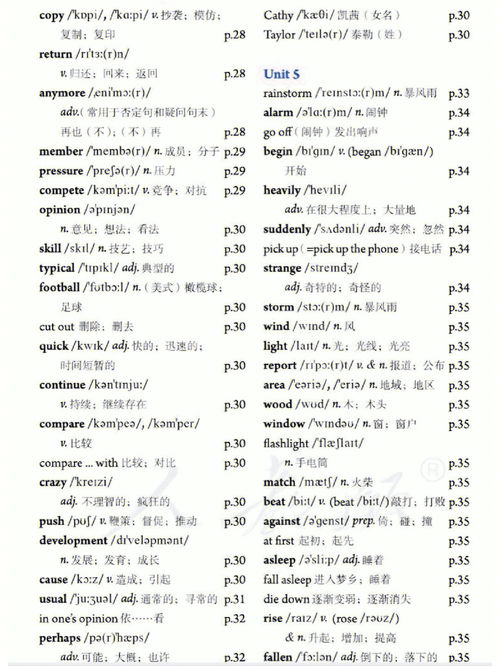 初二英语下册单词表仁爱版，初二英语下册单词表电子版