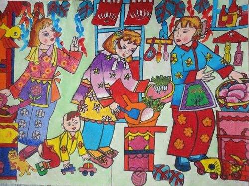 儿童画过年的手抄报 过年的手抄报