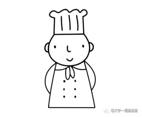 厨师简笔画图片大全 颜色可爱，厨师简笔画图片大全大图可爱