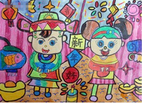 春节图片大全儿童画 过年了，春节图片大全儿童画六年级
