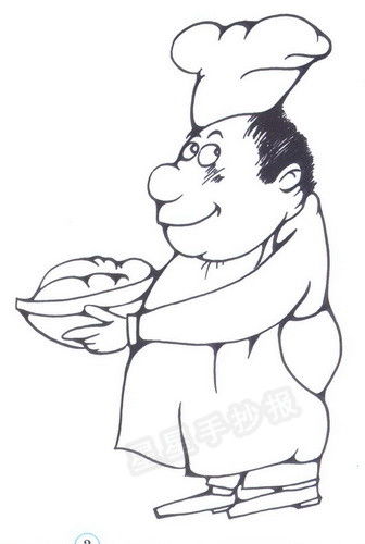 厨师简笔画