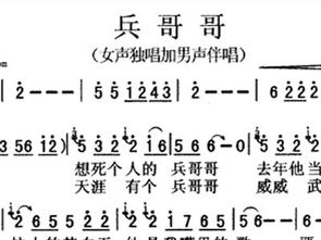 兵哥哥简谱教唱，兵哥简谱兵哥哥简谱
