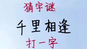 千里相逢打一字是什么?