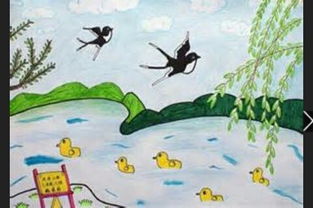 春天来了的画儿童画画，春天来了的画手抄报