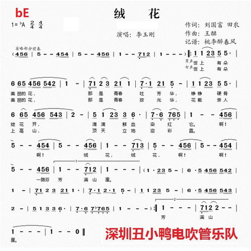 绒花正谱伴奏，绒花正谱C调