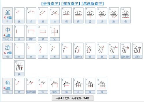 鱼字笔顺图片，美字笔顺
