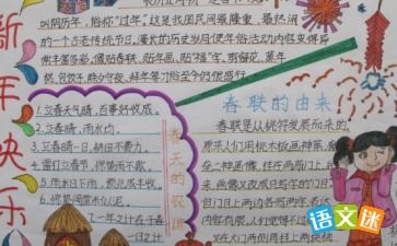 春联手抄报模板，春联手抄报图片大全三年级