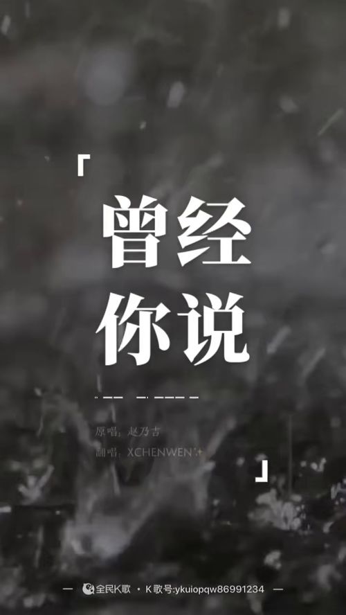 曾经的你歌词，曾经的你