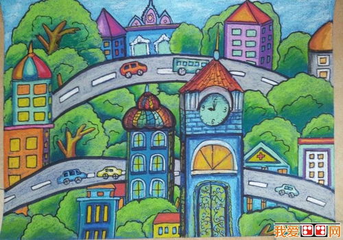 蘑菇房子儿童画，心目中的房子儿童画