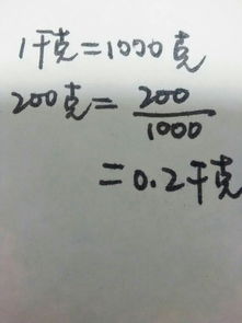 200克等于多少千克