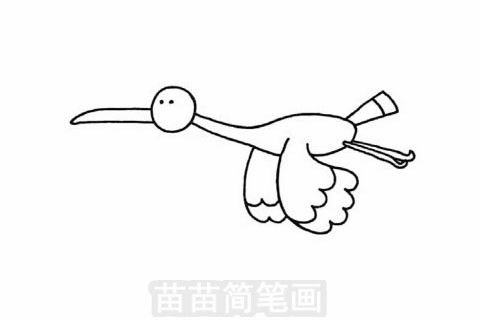 白鹤简笔画彩色，白鹤简笔画图片大全