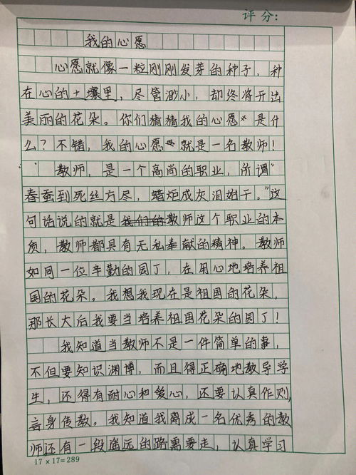 心愿作文600字六年级10篇