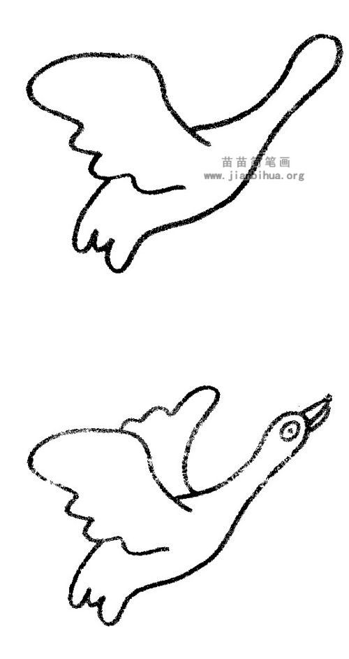 一笔大雁怎么画