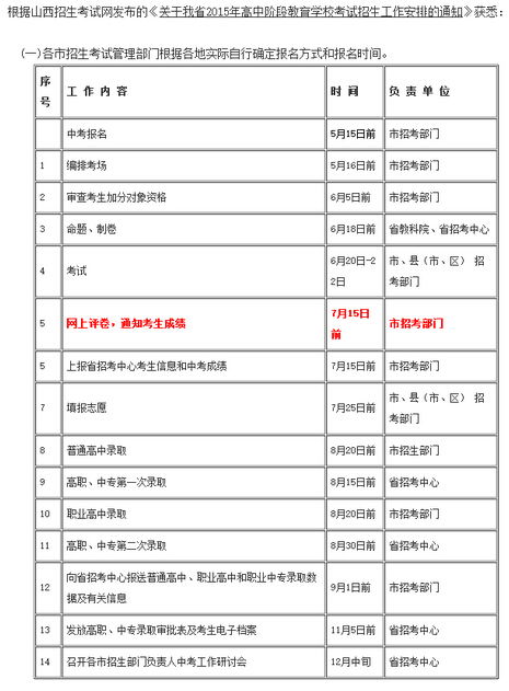山西中考录取结果什么时候公布