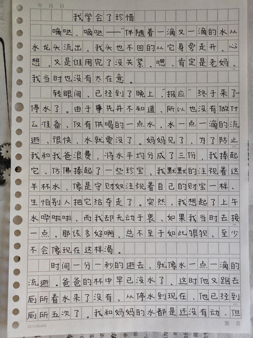 珍惜作文500字，那一次我学会了珍惜作文600字