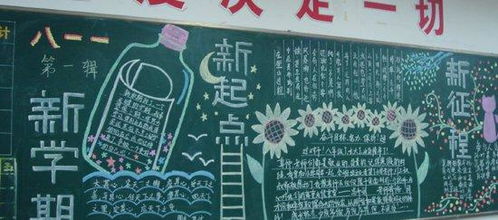 既简单又漂亮的开学黑板报 漂亮黑板报图片素材