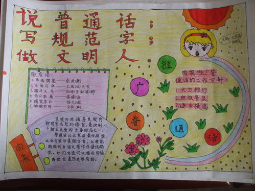 手抄报《推广普通话》内容20个字?