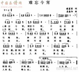 难忘今宵歌词完整版图片，难忘今宵的歌词和歌谱