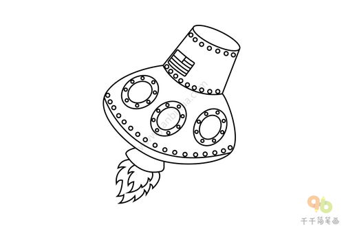 宇宙飞船简笔画图片，宇宙简笔画