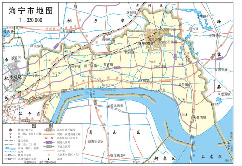 嘉兴市海宁市地图，海宁市地图海宁城区地图