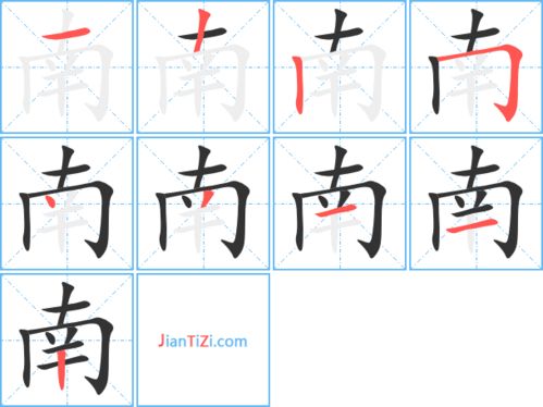 南笔顺组词，南笔顺部首