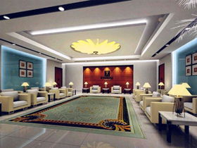 接待室沙发茶几效果图，接待室设计