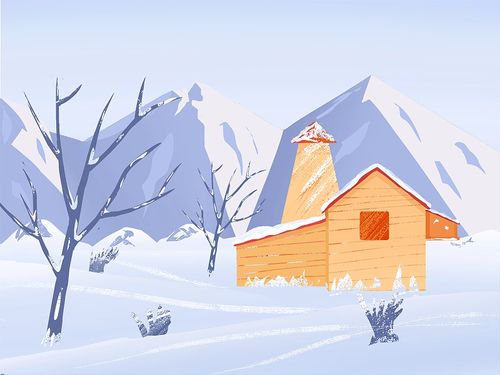 一幅关于冬天的画，关于冬天的画 很简单