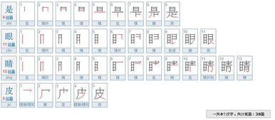 皮的笔画