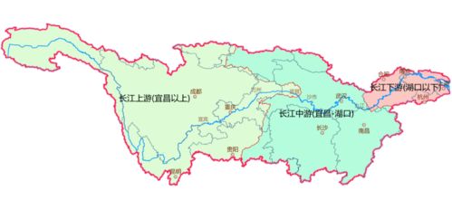 长江在中国地图的什么地方