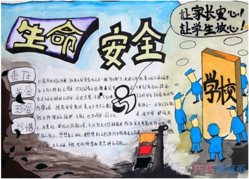 生命安全手抄报图片，生命安全手抄报图片简单