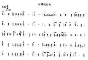 结婚进行曲 钢琴 双手 简谱.