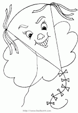 小朋友放风筝的简笔画，人放风筝的简笔画