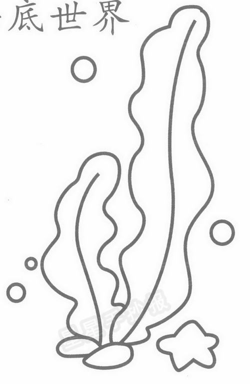 海洋世界简笔画彩色，海洋世界简笔画简单