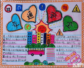 交通安全的手抄报一年级，交通安全的手抄报简笔画