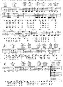 求光辉岁月口哨部分吉他谱!!!~