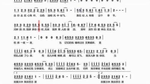 谁有《寂寞沙洲冷》的乐谱?(五线谱或简谱)支援小弟我一下,谢了_百度知