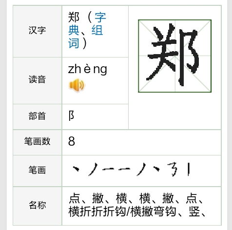 郑的笔顺笔画顺序表，震的笔顺